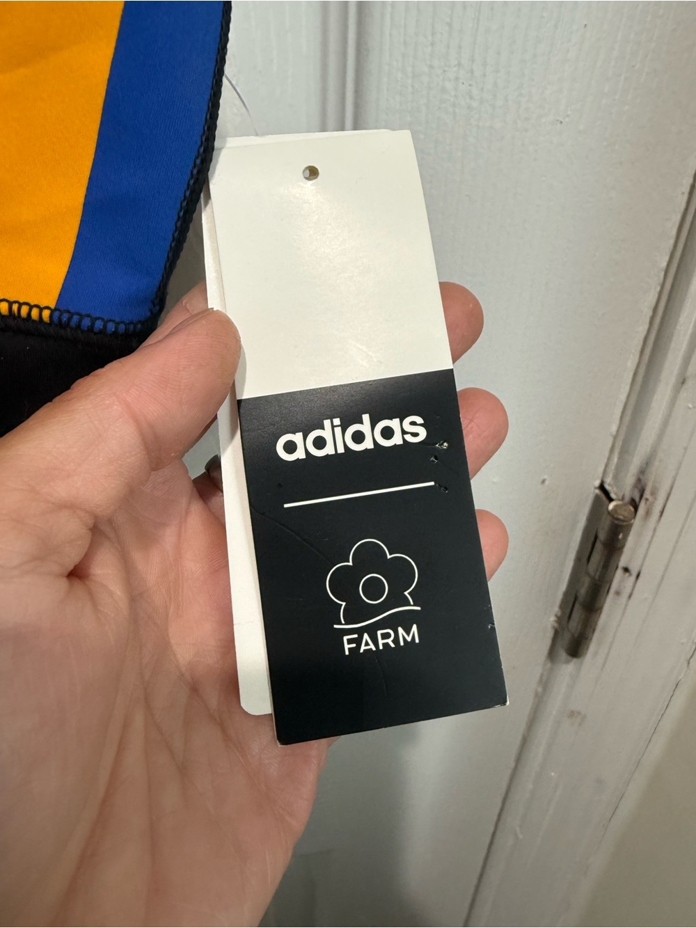 adidas Black High-Neck Sports Bra with Rainbow Side Stripes Farm Rio collab gym - Picture 9 of 10